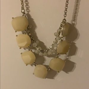 Loft white cream jeweled necklace